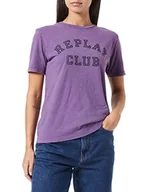 Koszulki i topy damskie - Replay T-shirt damski, 075 Fioletowy, L - miniaturka - grafika 1