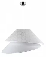 Lampy sufitowe - DUOLLA Tekstylna lampa wisząca Coco, biała koronkowy wzór - miniaturka - grafika 1