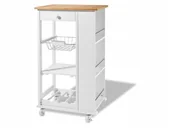 Wózki kuchenne - Barek Wózek Kuchenny pomocnik kuchenny regałem na wino Wyspa - miniaturka - grafika 1
