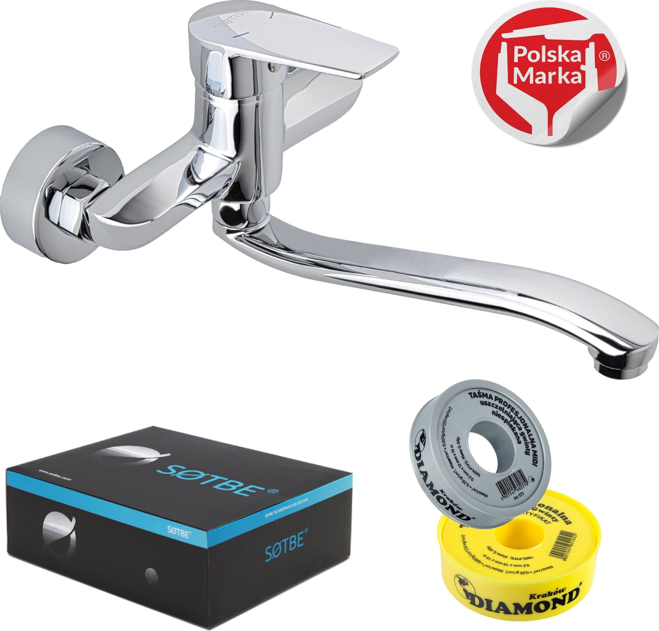 Bateria kuchenna Sotbe GAULA Bateria kuchenna ścienna Ruchoma wylewka 30 cm