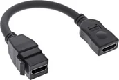 Złącza, przejściówki, adaptery - Adapter AV InLine InLine® HDMI Keystone adapter cable 4K/30Hz, HDMI A female/female, black, 0.2m - miniaturka - grafika 1
