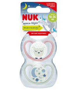 NUK Space Night Smoczek dla niemowląt na noc Ortodontyczne Silikon Wielobarwny - Smoczki uspokajające - miniaturka - grafika 1
