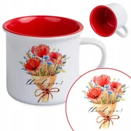 Kubki - Kubek Ceramiczny RETRO Czerwony PODZIĘKOWANIE Wz - miniaturka - grafika 1