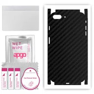 Szkła hartowane na telefon - Folia naklejka skórka strukturalna na TYŁ+BOKI do Apple iPhone 8 Plus - Carbon Czarny - apgo SKINS - miniaturka - grafika 1