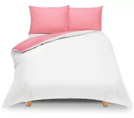 Pościel - Pościel dwustronna 140x200 Duale różowo-biała z torbą - miniaturka - grafika 1