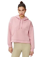 Bluzy damskie - Koton Damska bluza z kapturem Kangaroo Pocket Soft Inside Sport Hoodie, różowy (277), XL - miniaturka - grafika 1