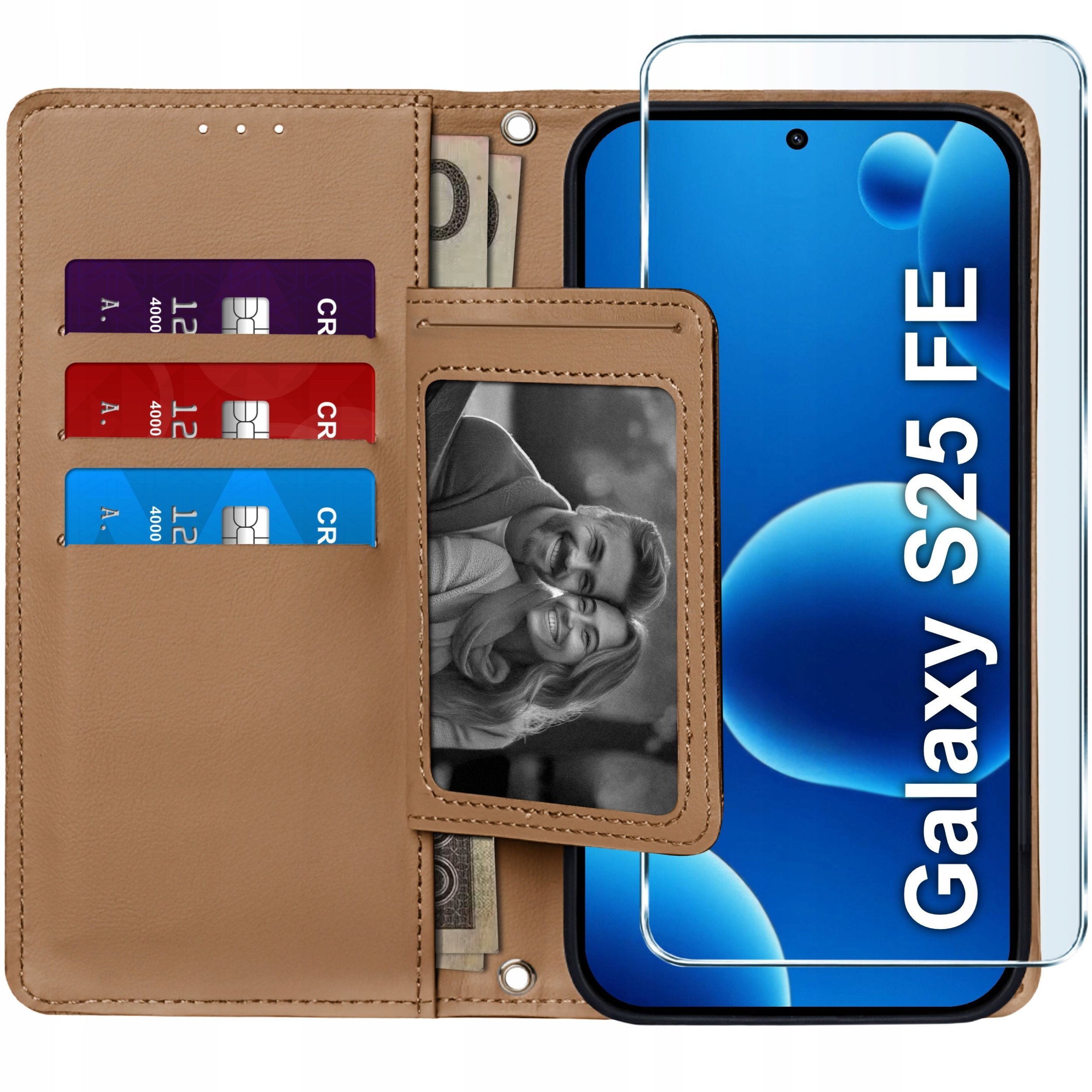 ETUI z klapką do Samsung S25 FE Zamykane Magnetyczne + SZKŁO 9H