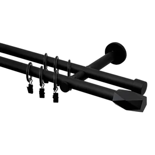 Karnisz Heksagon 300 cm podwójny czarny mat 19 mm Inspire - Karnisze - miniaturka - grafika 1