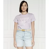 Koszulki i topy damskie - GUESS T-shirt SS CN ICON TEE | Regular Fit - miniaturka - grafika 1