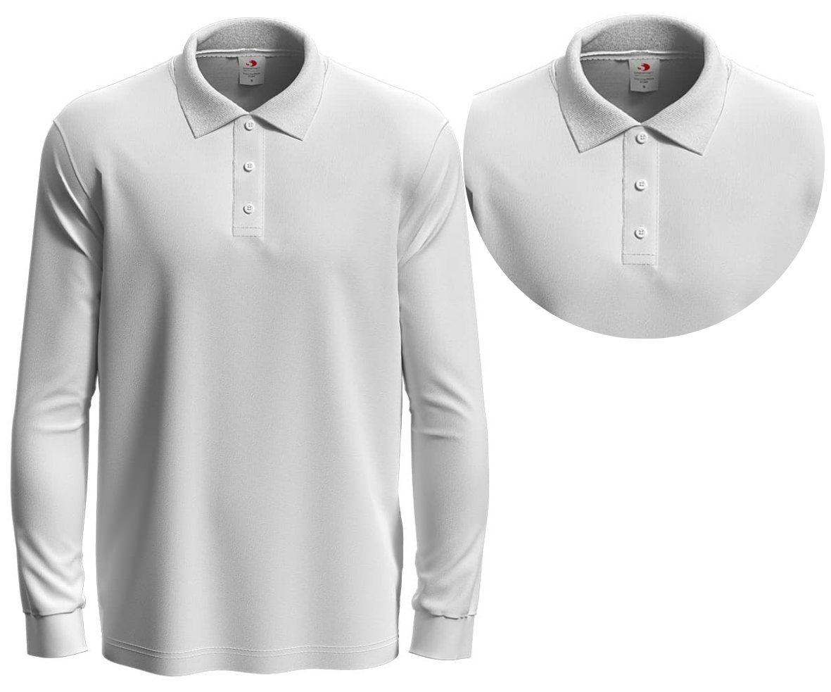 Koszulka POLO Męska Długi Rękaw STEDMAN 3400 BIAŁA S
