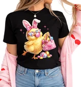 Koszulki i topy damskie - Damska koszulka na Wielkanoc z kurczakiem - miniaturka - grafika 1