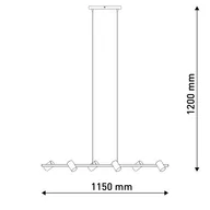 Lampy sufitowe - Żyrandol Frida z 6 spotami, czarny/mosiądz - miniaturka - grafika 1