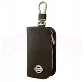 Etui na klucze - SKÓRZANE ETUI na klucze NISSAN logo KLUCZYK brelok ELEGANCKI brąz - miniaturka - grafika 1