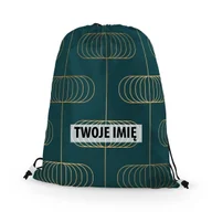 Plecaki worki - WORKO-PLECAK z Twoim imieniem Zielona geometria V 097 - miniaturka - grafika 1