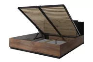 Łóżka - Łóżko 160x200 Sigma 51 z pojemnikiem - dąb flagstaf ciemny / czarny supermat - miniaturka - grafika 1