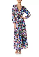 Sukienki - goldenpoint Mare damska długa sukienka z dekoltem w serek Bohemian Ikat, wielokolorowa, M - miniaturka - grafika 1