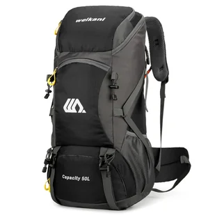 weikani 50L Wodoodporny plecak turystyczny Outdoor Sport Daypack Torba podróżna na kemping Wspinaczka Podróże Czarny - Torebki damskie - miniaturka - grafika 1