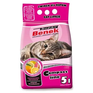 Benek Super Compact Zapachowy Cytrusowa Świeżość (różowy) 5L 14927 - Żwirek dla kotów - miniaturka - grafika 1