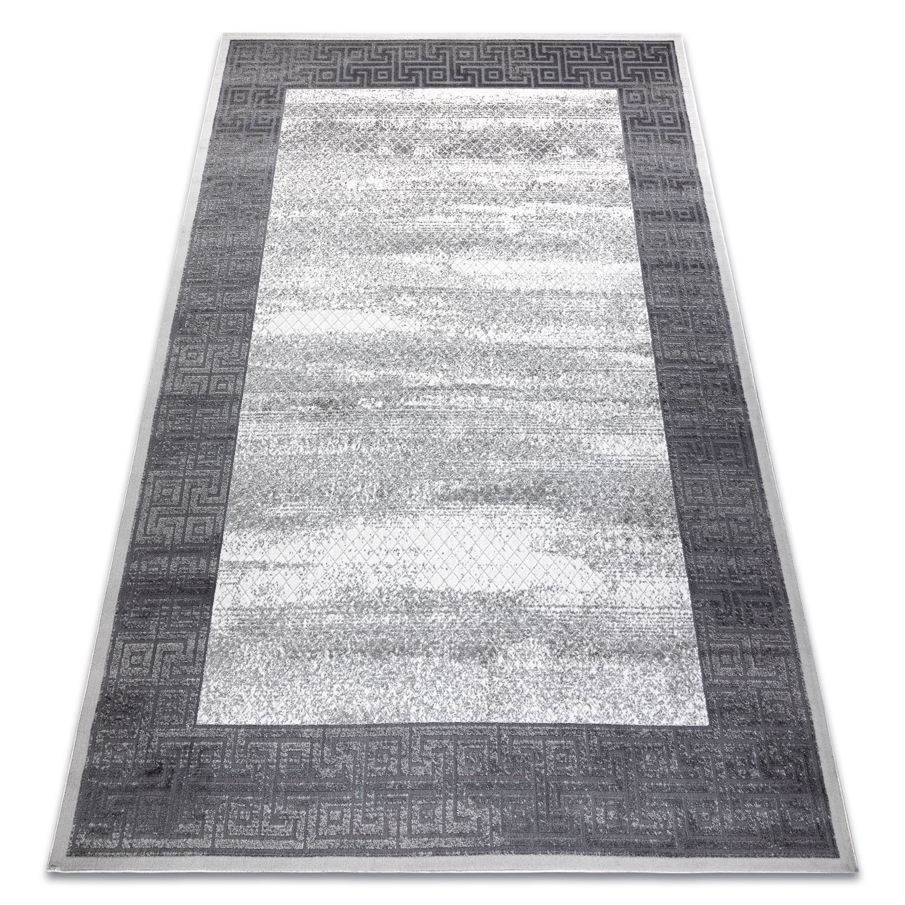 Dywan NOBLE nowoczesny 1512 64 Ramka, grecki vintage przecierany - Strukturalny, dwa poziomy runa krem / szary beżowy 140x190 cm