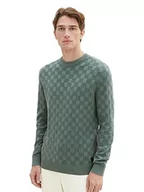 Swetry męskie - TOM TAILOR sweter męski, 19643 - Green Dust, XL - miniaturka - grafika 1