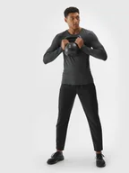 Spodnie sportowe męskie - 4F Spodnie treningowe szybkoschnące męskie - czarne XXL - miniaturka - grafika 1