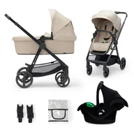 Wózki dziecięce - Kinderkraft, Newly 3in1 Mink Pro, wózek wielofunkcyjny, sand beige - miniaturka - grafika 1