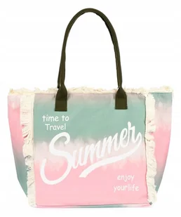 Torba plażowa boho Summer duża zielono różowa. - Torebki damskie Torba plażowa boho Summer duża zielono różowa. - Torebki damskie - miniaturka - grafika 1