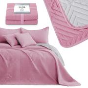Narzuty - Amelia Home Narzuta na łóżko pikowana 170x210 Softa dwustronna różowy/szary AH/SOFT/PPPS/1721 - miniaturka - grafika 1