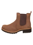 Botki damskie - Ecco Skórzane sztyblety "Elaina" w kolorze brązowym - miniaturka - grafika 1