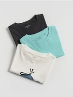 Koszulki dla chłopców - Reserved - Bawełniany t-shirt 3 pack - ciemnoszary - miniaturka - grafika 1