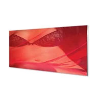 Tablice i flipcharty - Szklana płyta Kobieta pod czerwonym tiulem 120x60 - miniaturka - grafika 1