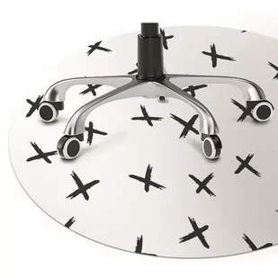 Mata pod krzesło do biura Rysowane krzyżyki fi100 cm - Podnóżki, podpórki, podkładki - miniaturka - grafika 1