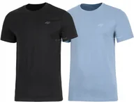 Koszulki męskie - 4F ZESTAW 2szt. 2-PAK MÄSKA KOSZULKA T-SHIRT 100% BAWEĹNA / rozm M - miniaturka - grafika 1