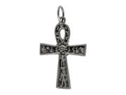 Dewocjonalia - Elegancki srebrny wisior wisiorek krzyżyk krzyż egipski ANKH hieroglify srebro 925 - miniaturka - grafika 1
