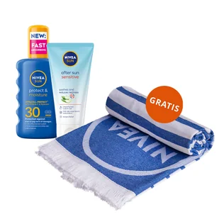 Zestaw Nivea Sun Protect & Bronze, olejek do opalania w sprayu aktywujący naturalną opaleniznę, SPF 20, 200 ml + kojący krem-żel po opalaniu, 175 ml + ręcznik plażowy gratis - Balsamy i kremy do opalania - miniaturka - grafika 1