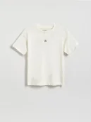Koszulki dla chłopców - Reserved - Bawełniany t-shirt - złamana biel - miniaturka - grafika 1