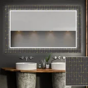 Lustra - Dekoracyjne lustro z podświetleniem LED do salonu (100x200cm) Jasne lustro LED z chłodnym białym oświetleniem 7000K - miniaturka - grafika 1