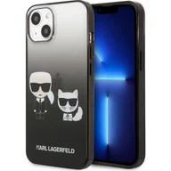 Etui i futerały do telefonów - Karl Lagerfeld KLHCP13MTGKCK iPhone 13 6,1" hardcase czarny/black Gradient Ikonik Karl & Choupette KF001002 - miniaturka - grafika 1