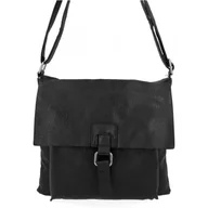 Torebki damskie - Torebka Damska Listonoszka Vintage firmy Hernan T-17 Czarna - miniaturka - grafika 1