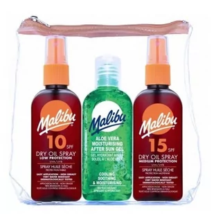 MALIBU Dry Oil Spray SPF15 zestaw dla kobiet - Balsamy i kremy do opalania - miniaturka - grafika 1