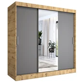 Szafy - Szafa przesuwna dąb artisan + antracyt 200 cm L6-E58 - miniaturka - grafika 1