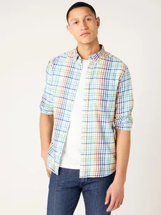 WRANGLER LS 1PKT BDOWN SHIRT WHITE W5A3OR989 S - Koszule męskie - miniaturka - grafika 1