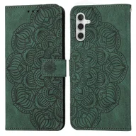 Etui i futerały do telefonów - Do Samsung Galaxy A54 Mandala Tłoczone skórzane etui na telefon z klapką Zielony - miniaturka - grafika 1