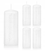 Świece - Świece ozdobne białe walec kokon 10/4 zestaw 5 szt - miniaturka - grafika 1