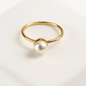 Pierścionki - Złoty pierścionek z perełką [Rozmiar pierścionków: US 9] - miniaturka - grafika 1