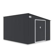 Altany ogrodowe - Domek narzędziowy JASPER 279x321cm Cold Grey, metalowy, z podwójnymi drzwiami, wentylowany, schowek na narzędzia, rowery i sprzęt ogrodowy Hardmaister - miniaturka - grafika 1