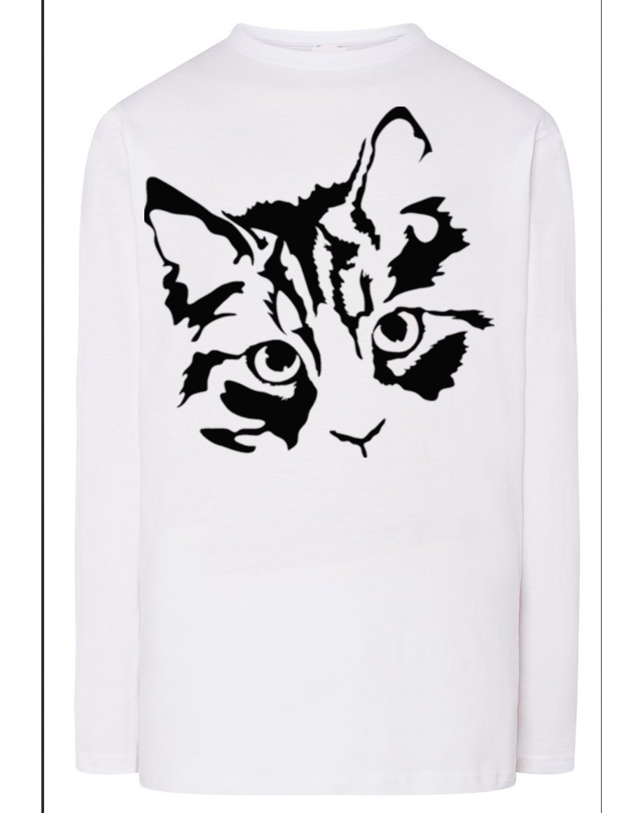 Longsleeve męski nadruk Głowa KOT KOTEK r.XL