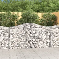 Ogrodzenia - vidaXL Kosze gabionowe, 3 szt, 200x50x100/120 cm, galwanizowane żelazo - miniaturka - grafika 1