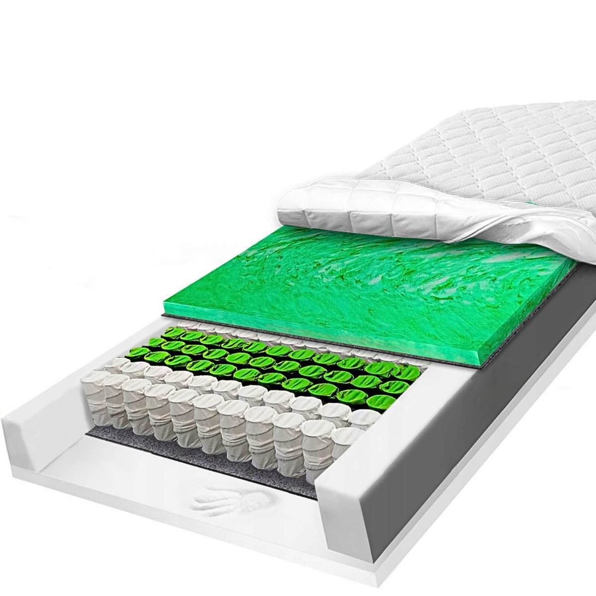 H3 Materac 120X200 pocket antyalergiczny Verde i termoplastyczny Visco 22 c