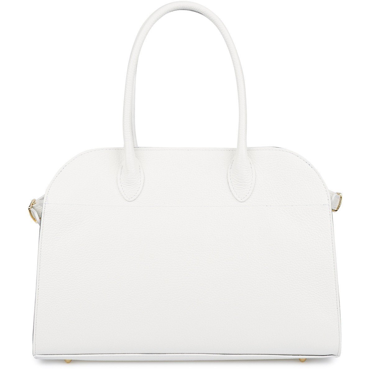 Torebka skórzana damska klasyczna pojemna A4 skóra włoska Beltimore biała W21